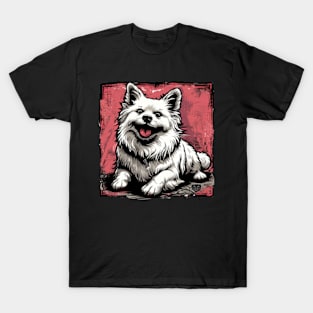 Retro Art American Eskimo Dog Lover T-Shirt